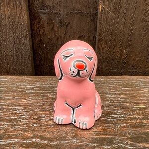 Pink Talavera Dog Figurine Decor.